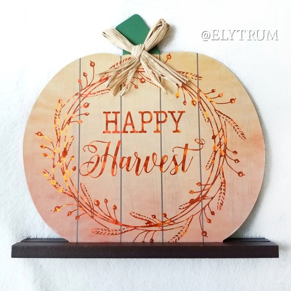 Happy Harvest Wood board and Raffia sign - Picture 2 of 4